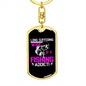 To My Wife Wife of a Fishing Addict Keychain Stainless Steel or 18k Gold Dog Tag Keyring-Express Your Love Gifts