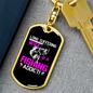 To My Wife Wife of a Fishing Addict Keychain Stainless Steel or 18k Gold Dog Tag Keyring-Express Your Love Gifts