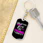 To My Wife Wife of a Fishing Addict Keychain Stainless Steel or 18k Gold Dog Tag Keyring-Express Your Love Gifts