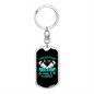 To My Wife Wife of a Grumpy Old Plumber Keychain Stainless Steel or 18k Gold Dog Tag Keyring-Express Your Love Gifts