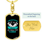 To My Wife Wife of a Grumpy Old Plumber Keychain Stainless Steel or 18k Gold Dog Tag Keyring-Express Your Love Gifts