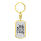 To My Wife Wife Of The Party Keychain Stainless Steel or 18k Gold Dog Tag Keyring-Express Your Love Gifts