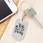 To My Wife Wife Of The Party Keychain Stainless Steel or 18k Gold Dog Tag Keyring-Express Your Love Gifts