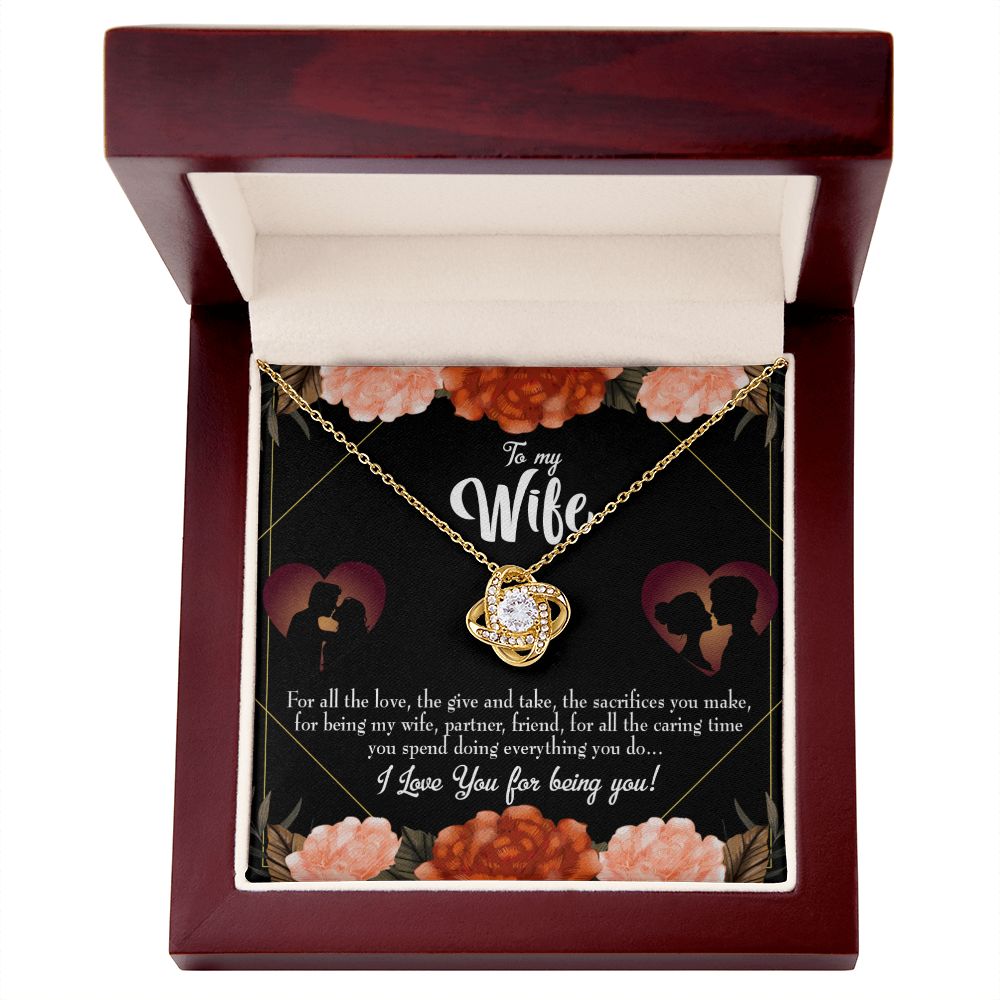 To My Wife Wife Partner Friend Infinity Knot Necklace Message Card-Express Your Love Gifts