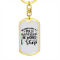 To My Wife Wife Runs a Workshop Keychain Stainless Steel or 18k Gold Dog Tag Keyring-Express Your Love Gifts