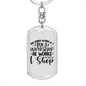 To My Wife Wife Runs a Workshop Keychain Stainless Steel or 18k Gold Dog Tag Keyring-Express Your Love Gifts