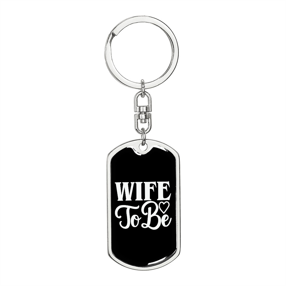 To My Wife Wife To Be Keychain Stainless Steel or 18k Gold Dog Tag Keyring-Express Your Love Gifts