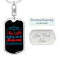 To My Wife Wife With Awesome Husband Keychain Stainless Steel or 18k Gold Dog Tag Keyring-Express Your Love Gifts
