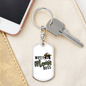 To My Wife Wifey Mama Boss Keychain Stainless Steel or 18k Gold Dog Tag Keyring-Express Your Love Gifts