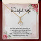 To My Wife Wine Gets Sweeter Alluring Ribbon Necklace Message Card-Express Your Love Gifts
