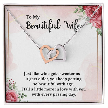 To My Wife Wine Gets Sweeter Inseparable Necklace-Express Your Love Gifts