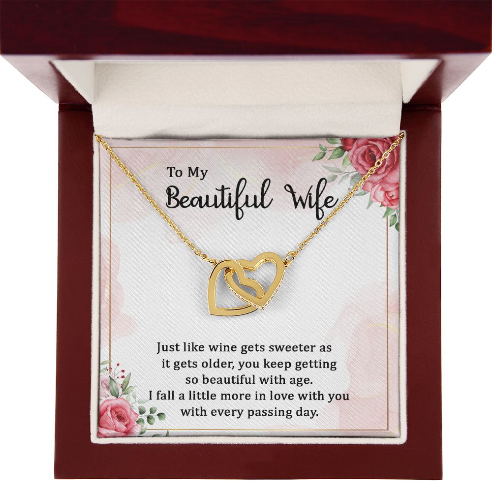 To My Wife Wine Gets Sweeter Inseparable Necklace-Express Your Love Gifts