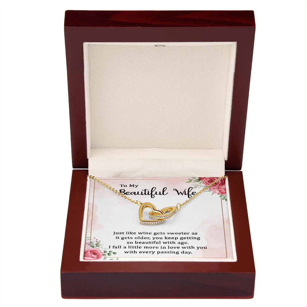 To My Wife Wine Gets Sweeter Inseparable Necklace-Express Your Love Gifts
