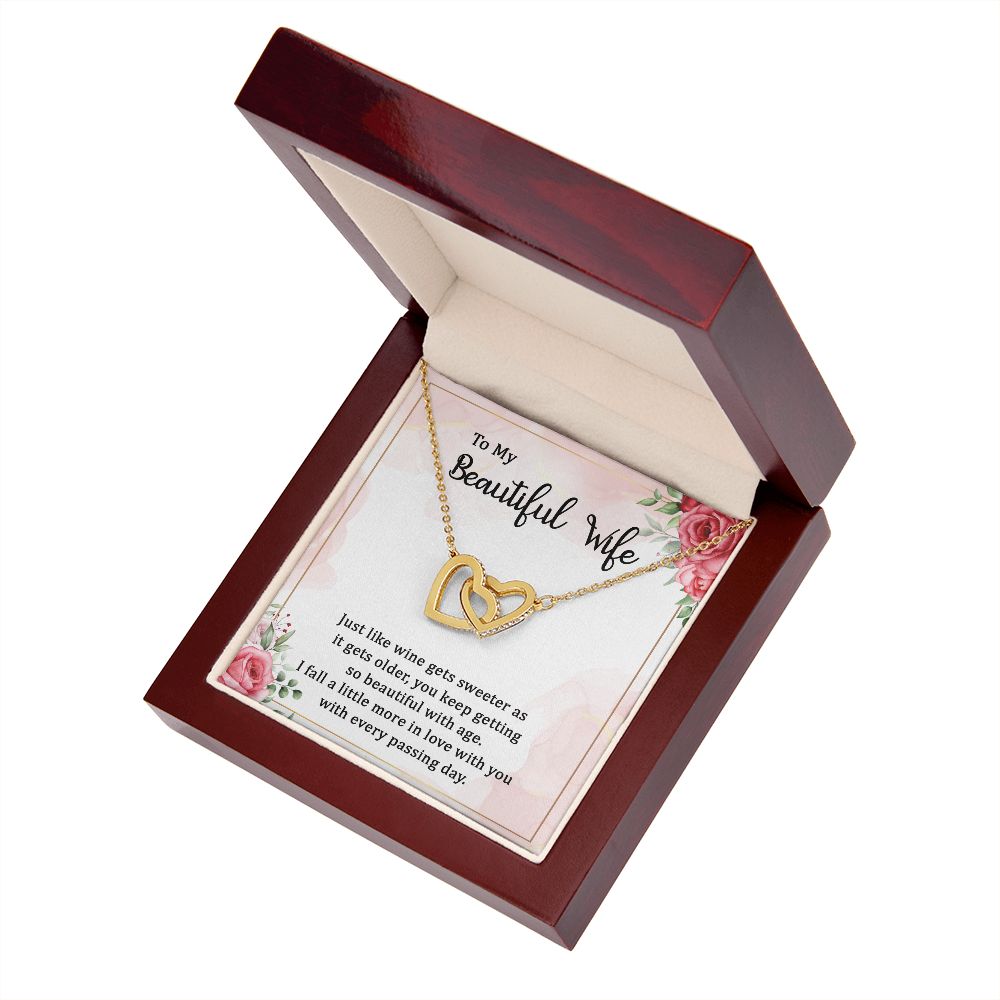To My Wife Wine Gets Sweeter Inseparable Necklace-Express Your Love Gifts