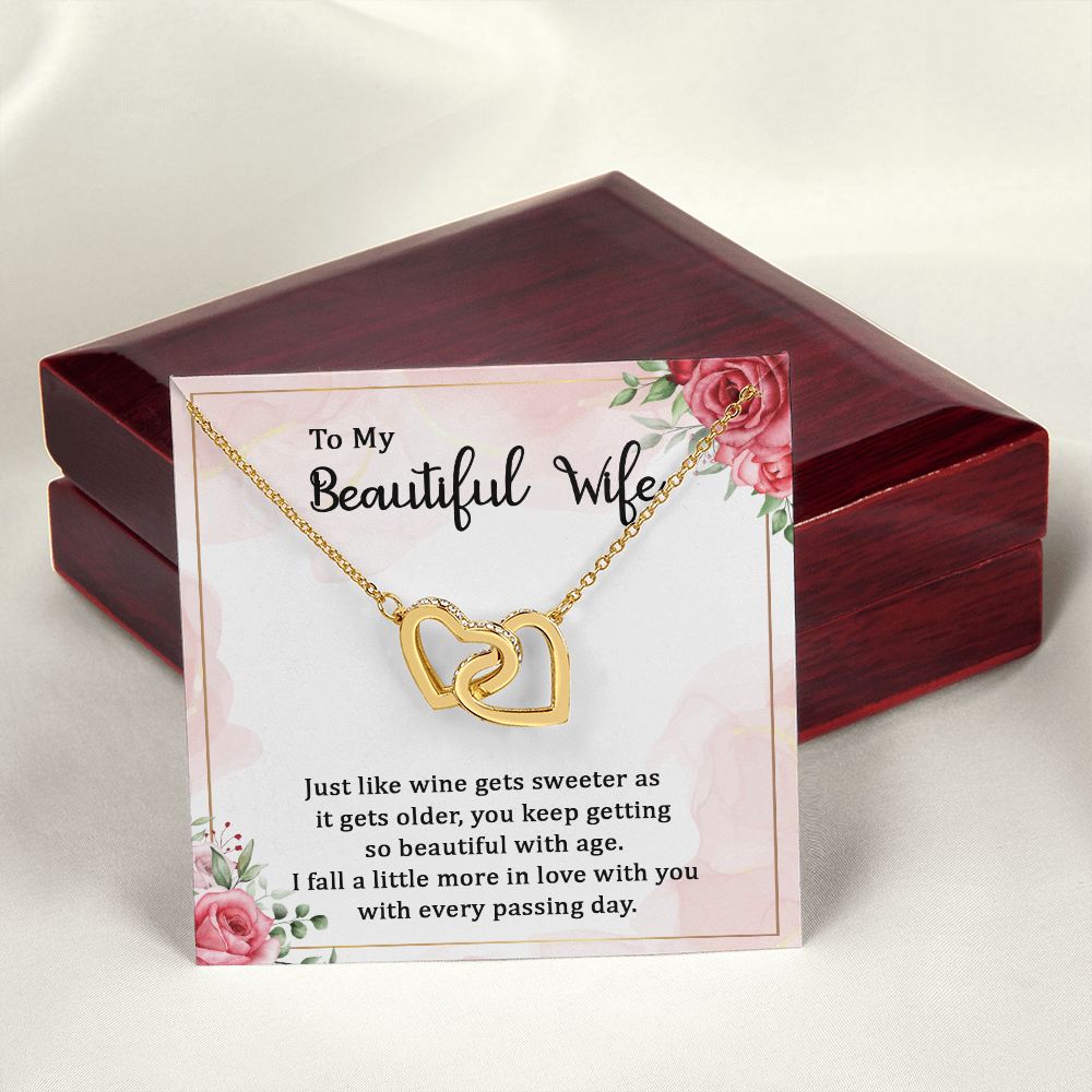 To My Wife Wine Gets Sweeter Inseparable Necklace-Express Your Love Gifts