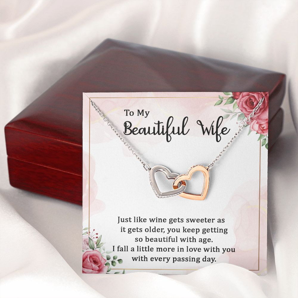 To My Wife Wine Gets Sweeter Inseparable Necklace-Express Your Love Gifts