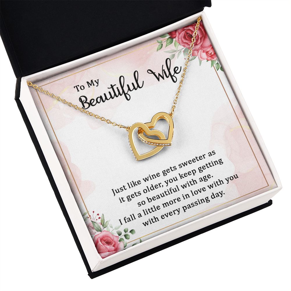 To My Wife Wine Gets Sweeter Inseparable Necklace-Express Your Love Gifts