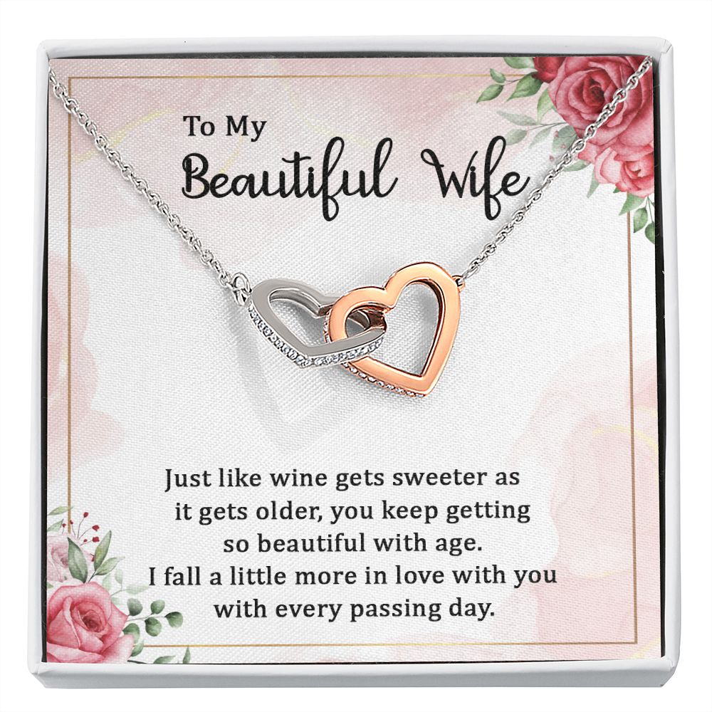 To My Wife Wine Gets Sweeter Inseparable Necklace-Express Your Love Gifts