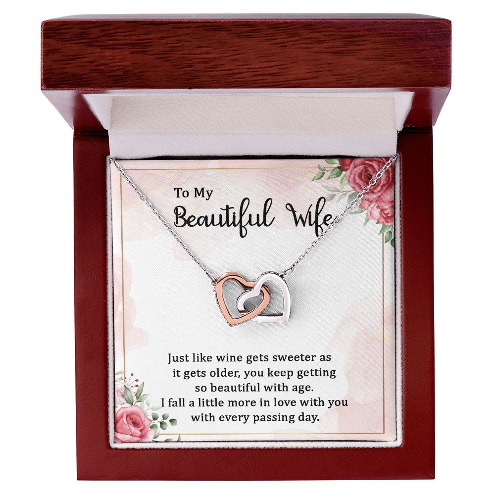 To My Wife Wine Gets Sweeter Inseparable Necklace-Express Your Love Gifts