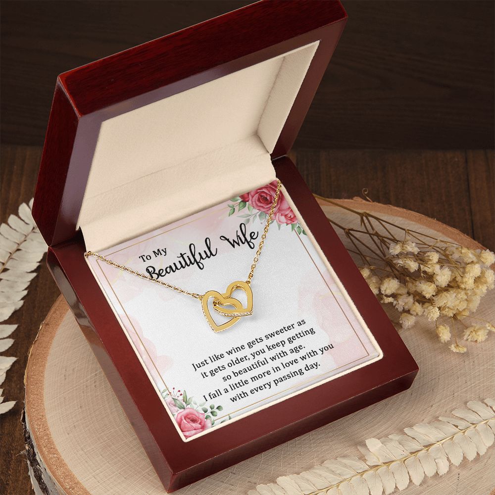 To My Wife Wine Gets Sweeter Inseparable Necklace-Express Your Love Gifts