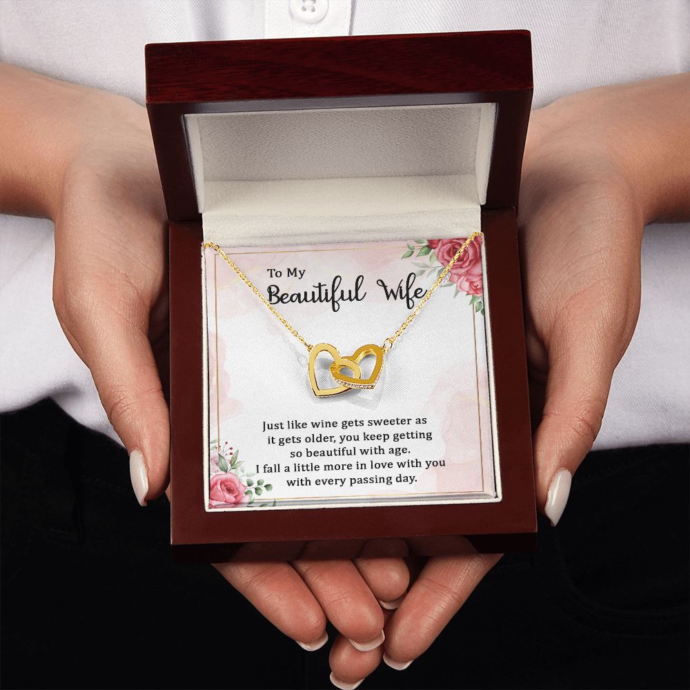To My Wife Wine Gets Sweeter Inseparable Necklace-Express Your Love Gifts