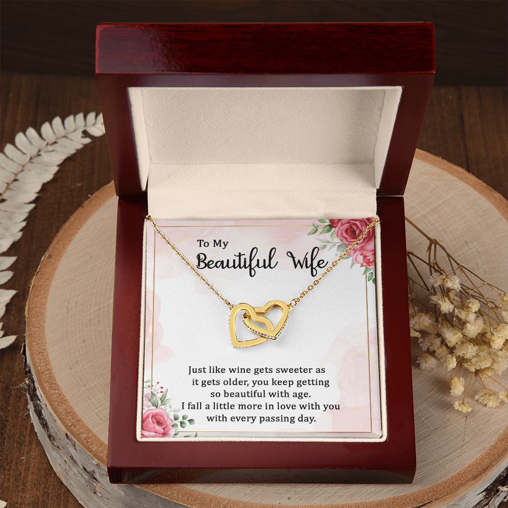 To My Wife Wine Gets Sweeter Inseparable Necklace-Express Your Love Gifts