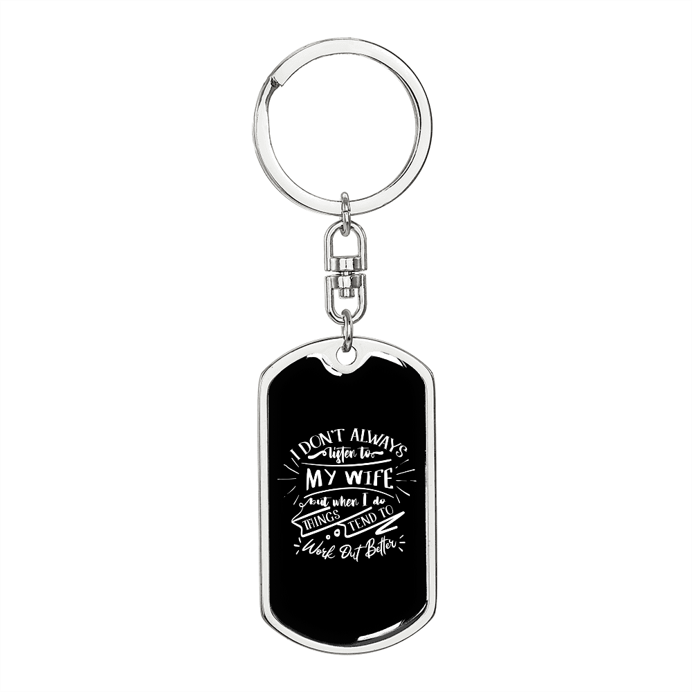 To My Wife Work Out Better Keychain Stainless Steel or 18k Gold Dog Tag Keyring-Express Your Love Gifts