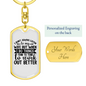 To My Wife Work Out Better White Keychain Stainless Steel or 18k Gold Dog Tag Keyring-Express Your Love Gifts