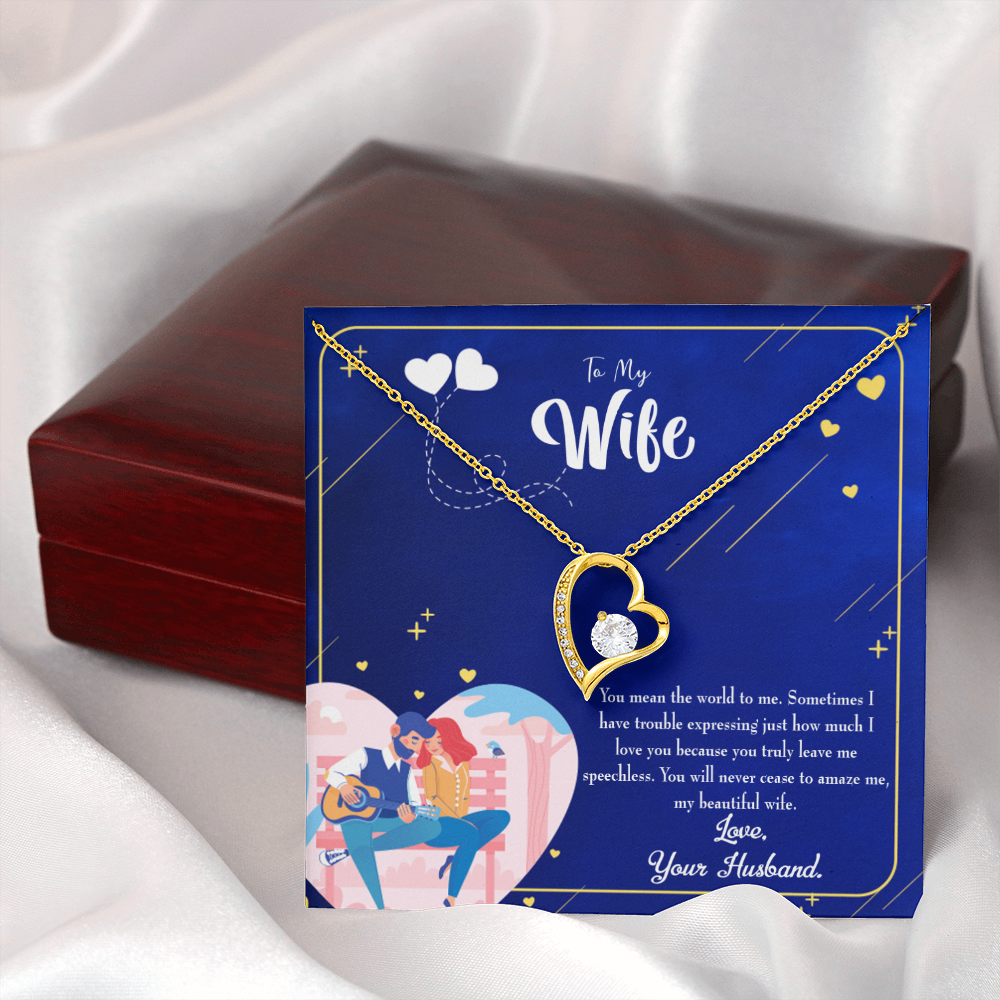 To My Wife You Amaze Me Forever Necklace w Message Card-Express Your Love Gifts