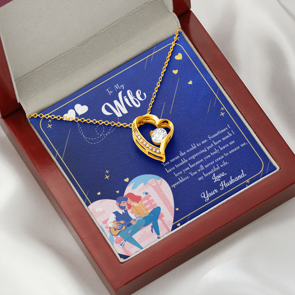 To My Wife You Amaze Me Forever Necklace w Message Card-Express Your Love Gifts