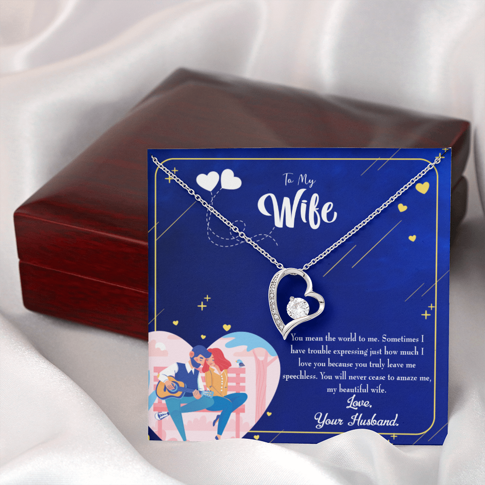 To My Wife You Amaze Me Forever Necklace w Message Card-Express Your Love Gifts