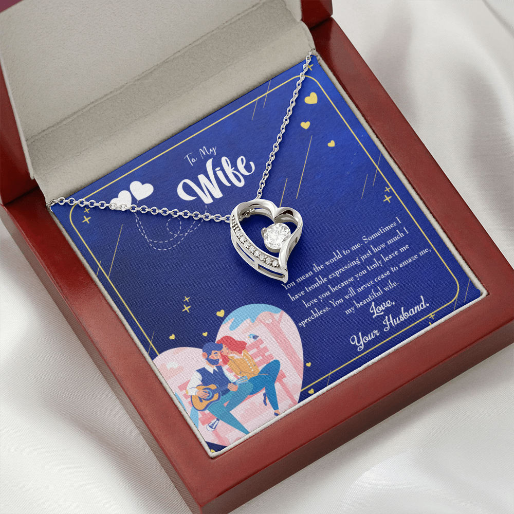 To My Wife You Amaze Me Forever Necklace w Message Card-Express Your Love Gifts