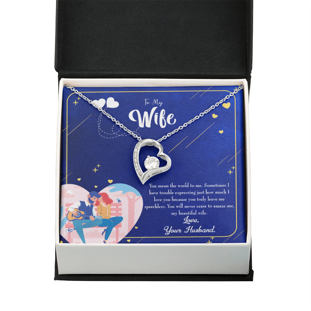 To My Wife You Amaze Me Forever Necklace w Message Card-Express Your Love Gifts