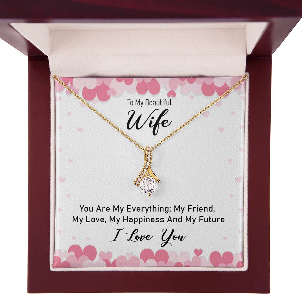 To My Wife You Are My Everything Alluring Ribbon Necklace Message Card-Express Your Love Gifts