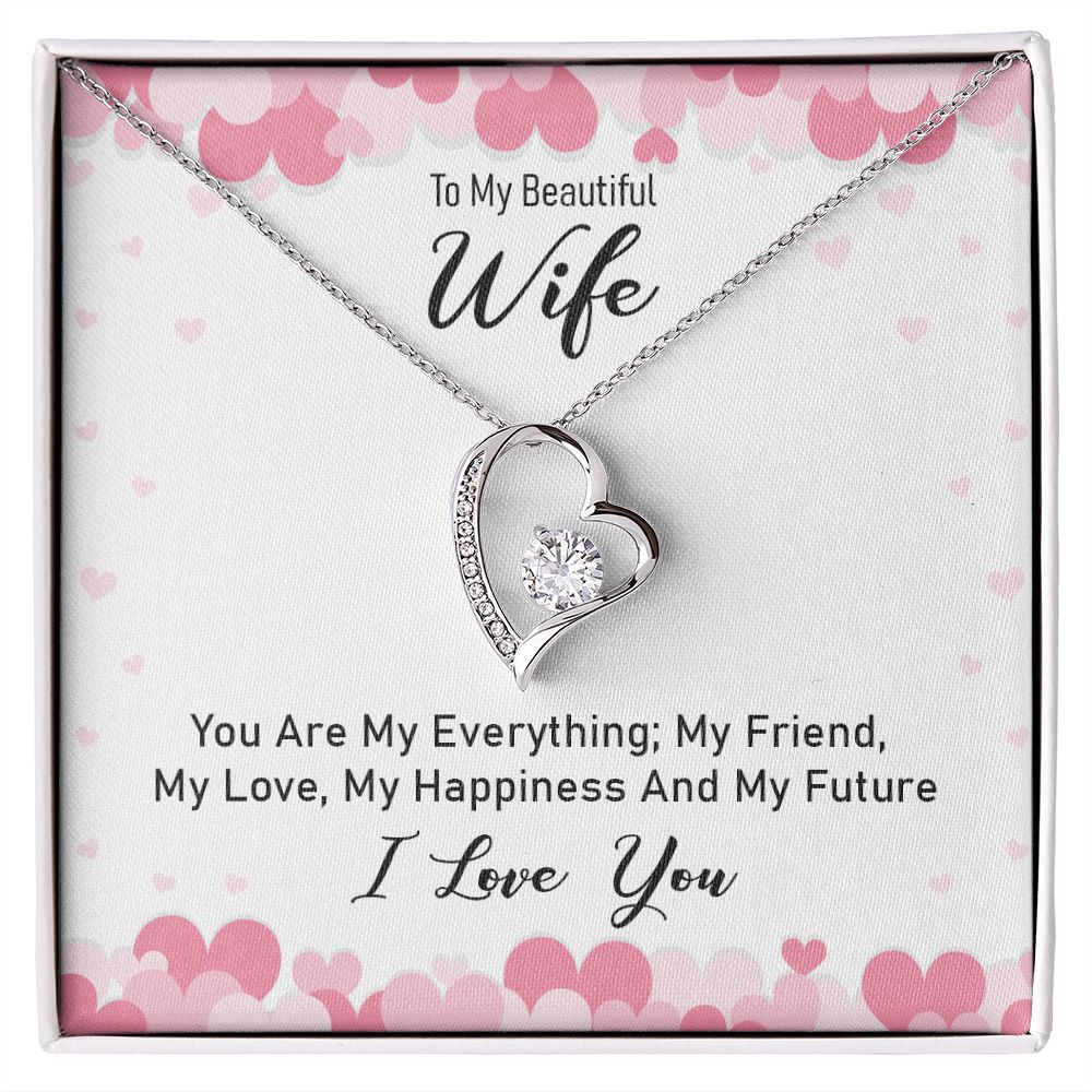To My Wife You Are My Everything Forever Necklace w Message Card-Express Your Love Gifts