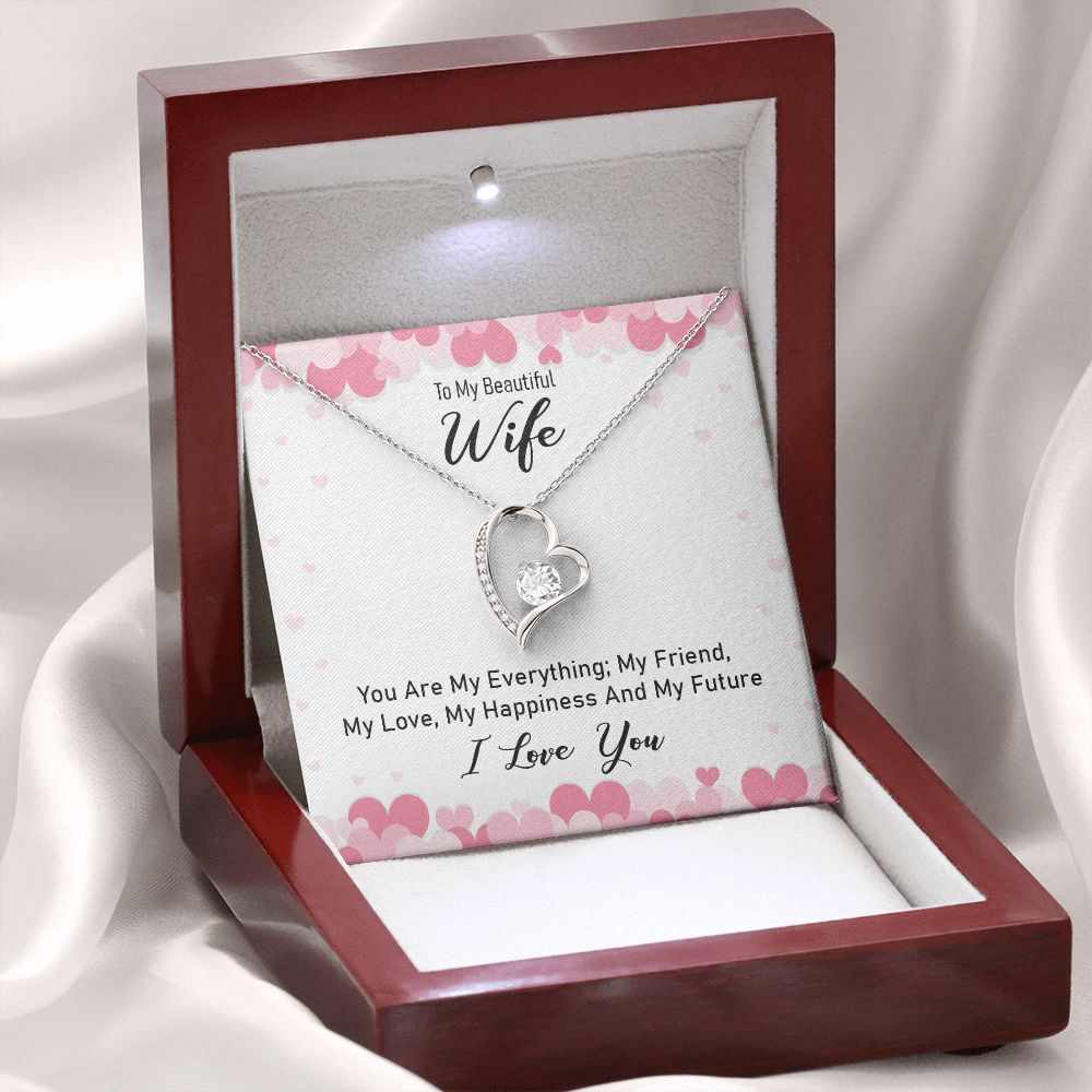 To My Wife You Are My Everything Forever Necklace w Message Card-Express Your Love Gifts