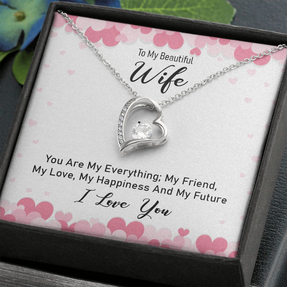 To My Wife You Are My Everything Forever Necklace w Message Card-Express Your Love Gifts