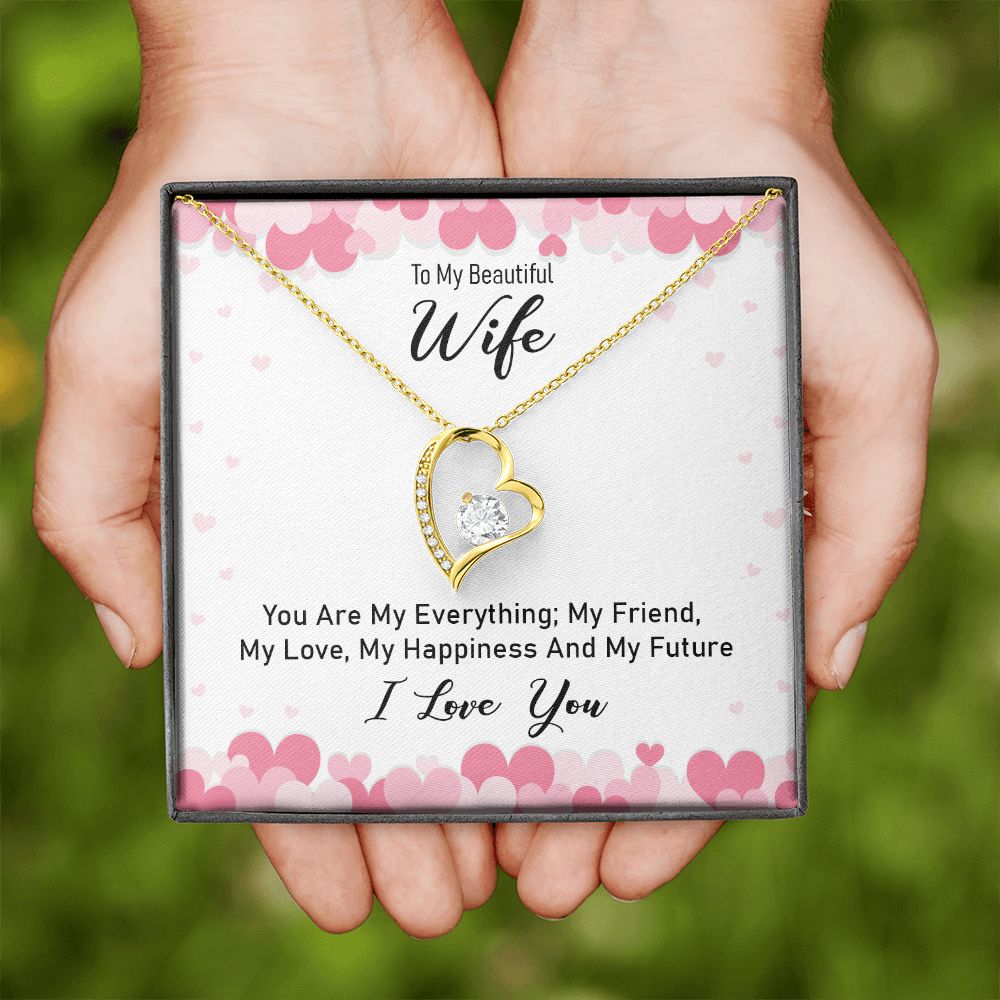 To My Wife You Are My Everything Forever Necklace w Message Card-Express Your Love Gifts