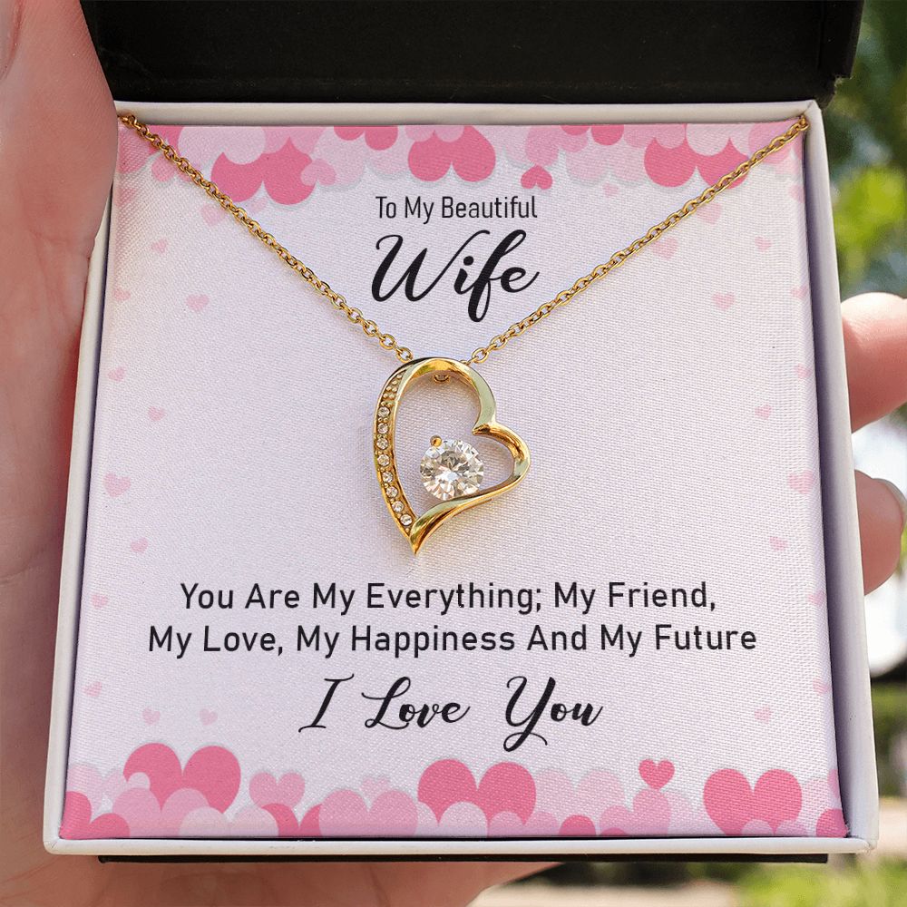 To My Wife You Are My Everything Forever Necklace w Message Card-Express Your Love Gifts