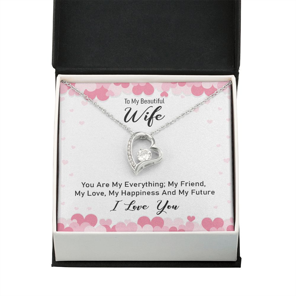 To My Wife You Are My Everything Forever Necklace w Message Card-Express Your Love Gifts