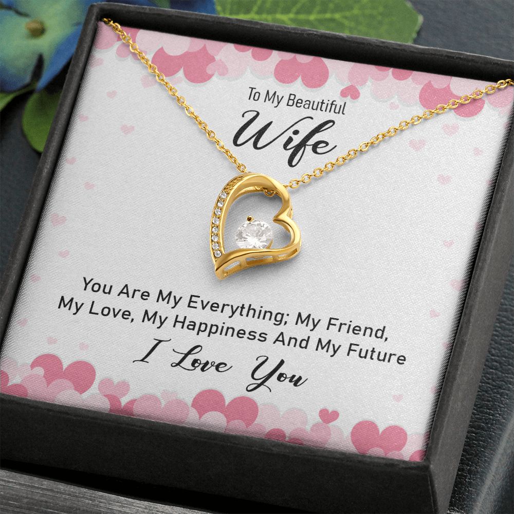 To My Wife You Are My Everything Forever Necklace w Message Card-Express Your Love Gifts