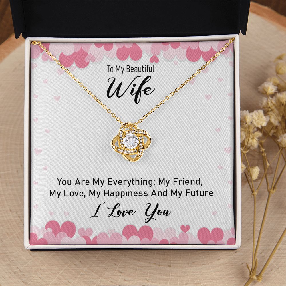 To My Wife You Are My Everything Infinity Knot Necklace Message Card-Express Your Love Gifts