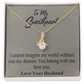 To My Wife You Belong With Me Alluring Ribbon Necklace Message Card-Express Your Love Gifts