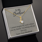 To My Wife You Belong With Me Alluring Ribbon Necklace Message Card-Express Your Love Gifts