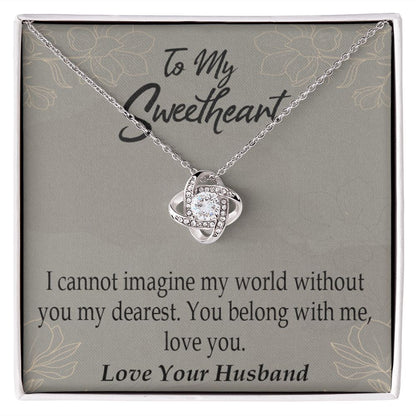 To My Wife You Belong With Me Infinity Knot Necklace Message Card-Express Your Love Gifts