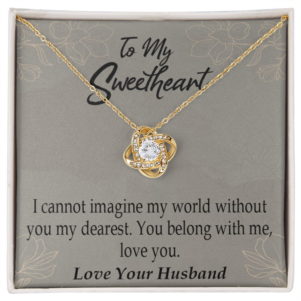 To My Wife You Belong With Me Infinity Knot Necklace Message Card-Express Your Love Gifts