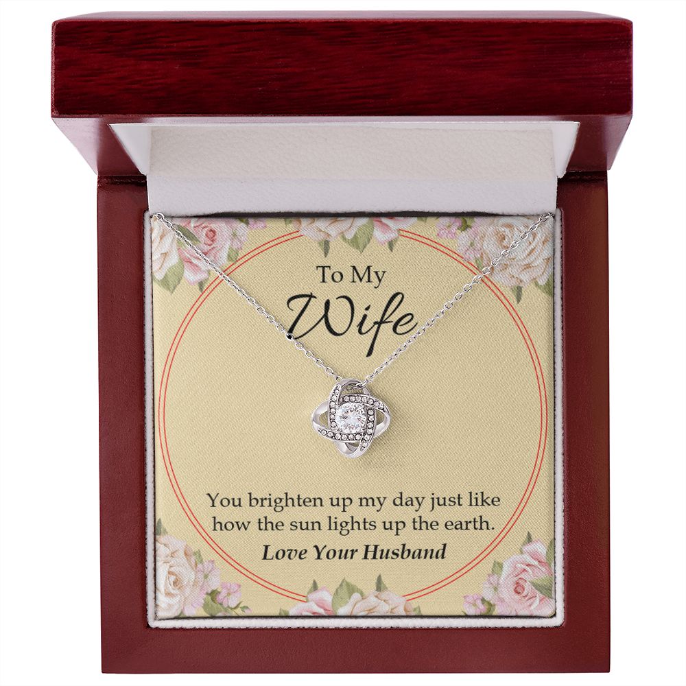 To My Wife You Brighten Up My Day Infinity Knot Necklace Message Card-Express Your Love Gifts