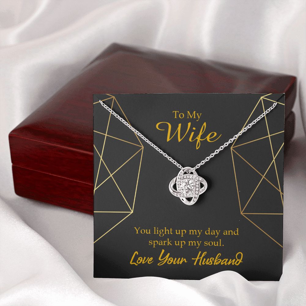 To My Wife You Light Up My Day Infinity Knot Necklace Message Card-Express Your Love Gifts