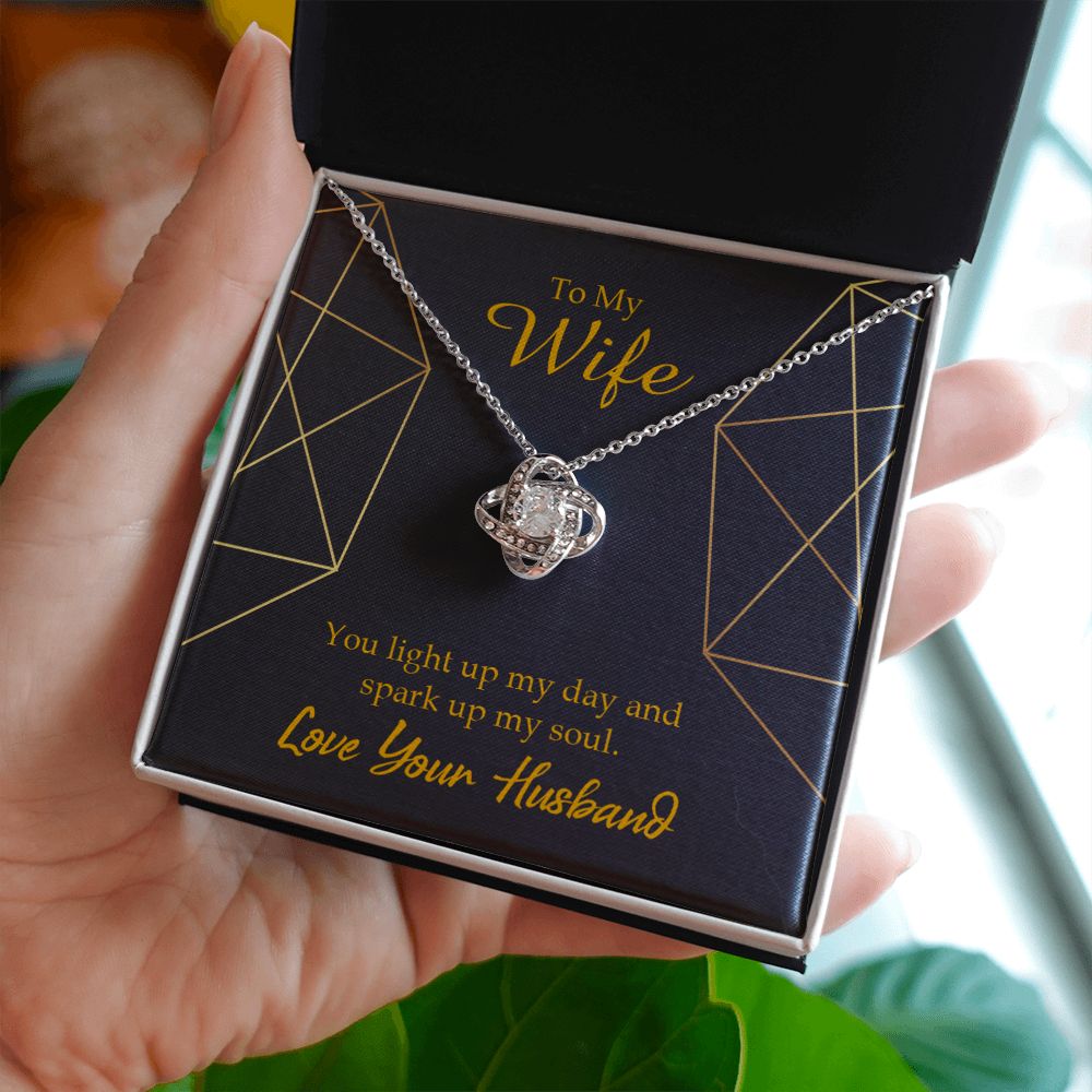 To My Wife You Light Up My Day Infinity Knot Necklace Message Card-Express Your Love Gifts