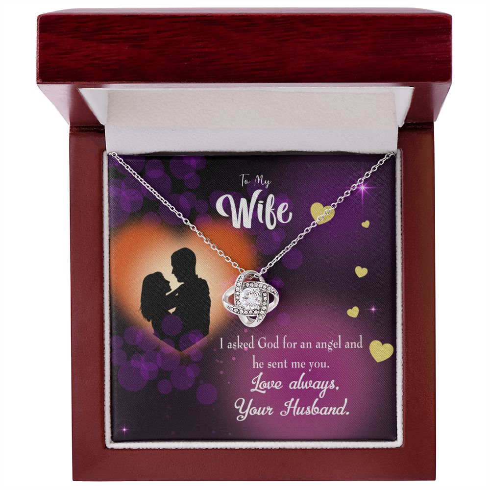 To My Wife You're an Angel Infinity Knot Necklace Message Card-Express Your Love Gifts